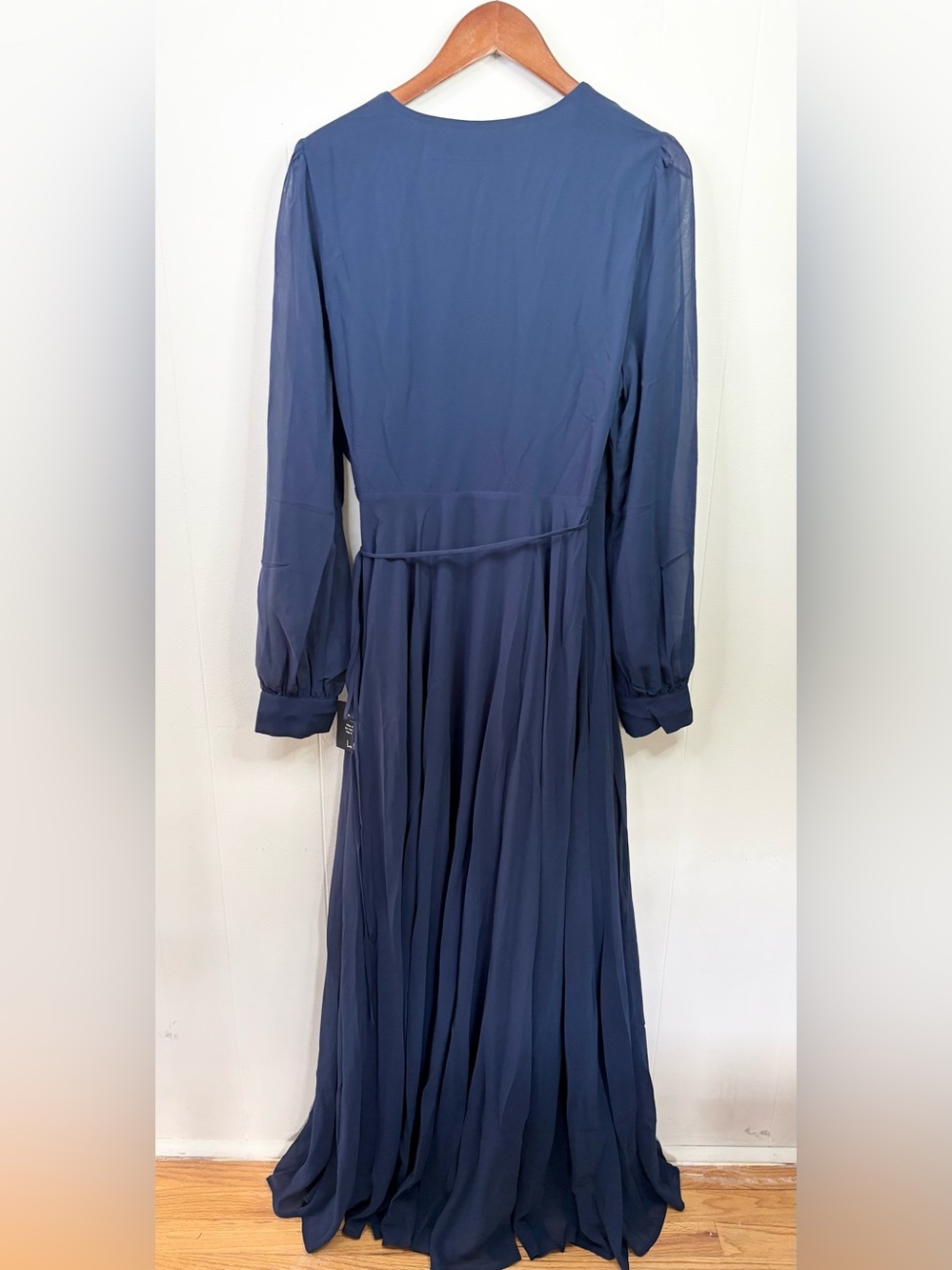 Lulus My Whole Heart Navy Blue Long Sleeve Maxi Wrap Dress size XL new - Picture 6 of 6